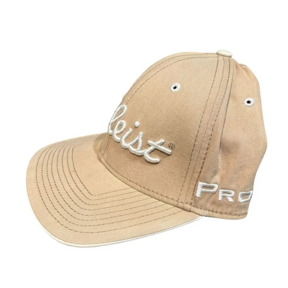Titleist Pro V1 FJ Golf Hat Performance Adjustable Strapback Cap Tan